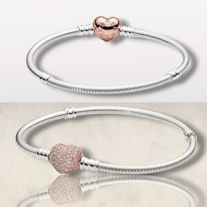 PANDORA Rose™️ Pavé CZ Heart Clasp Sterling Silver Charm Bracelet